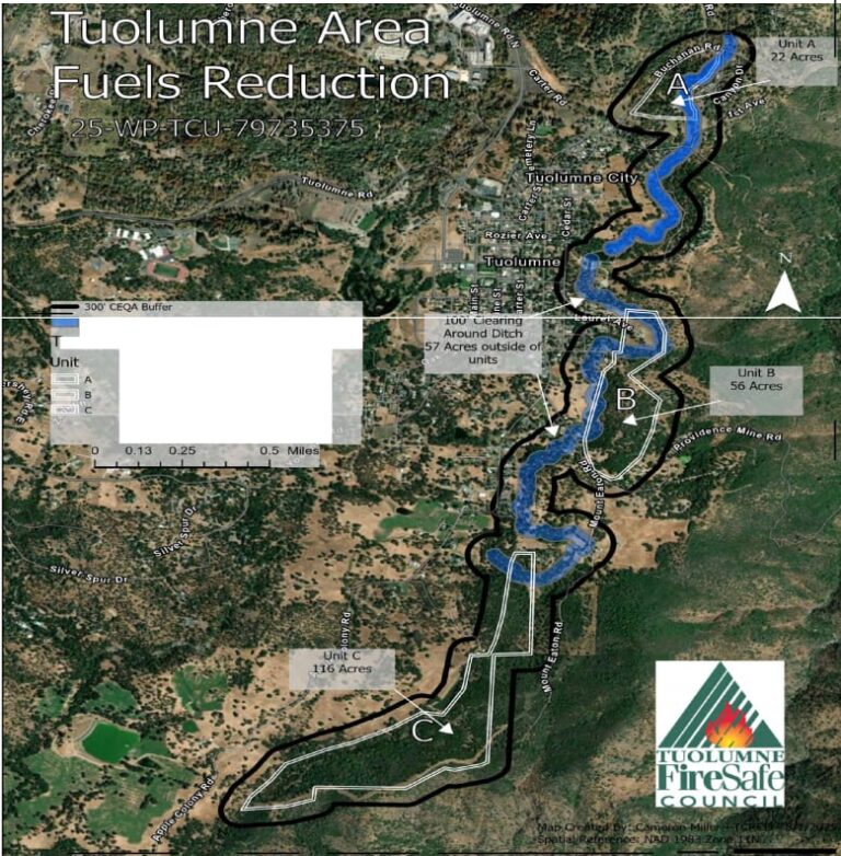 Tuolumne Area Fuel Reduction Project Map